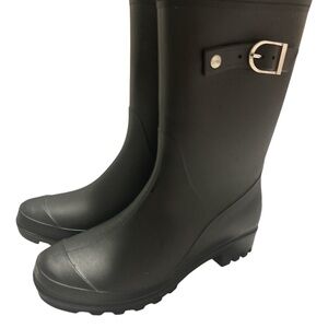 Capelli of New York Black Winter Rain Boots with Glossy Finish